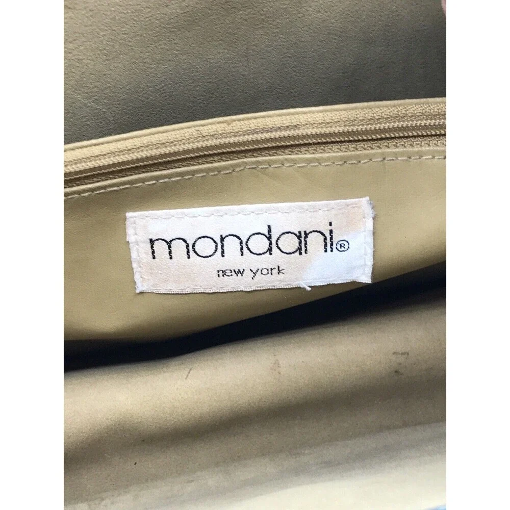 MONDANI New York Faux‎ Leather Handbag Tote Zip Top Teal Blue